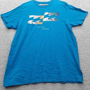 Billabong Mens Blue Graphic Tee X-Large 100% Cotton Short Sleeve Casual Shirt